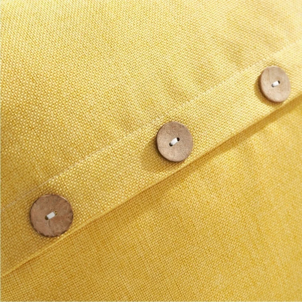 Farmhouse Mid Century Modern Bohemian Decorative Yellow Linen Pillow Case Cover